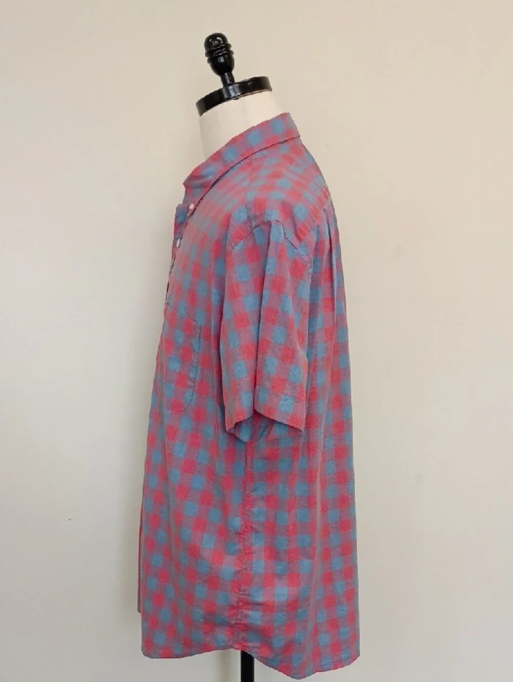 J. Crew Pink and Blue Check Short-Sleeve Button-Down Shirt